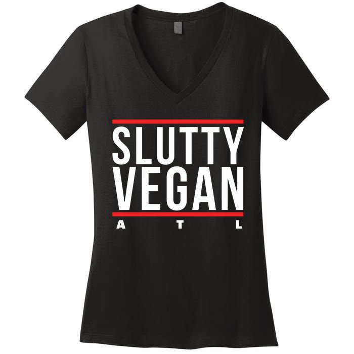 Slutty Vegan Run Slutty Women's V-Neck T-Shirt