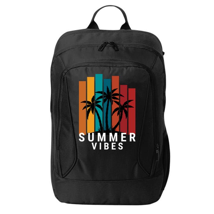 Summer Vibes Retro Palm Tree City Backpack