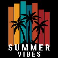 Summer Vibes Retro Palm Tree Drawstring Bag