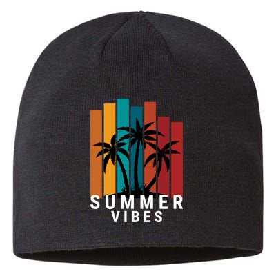 Summer Vibes Retro Palm Tree Sustainable Beanie