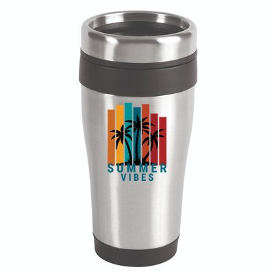 Summer Vibes Retro Palm Tree 16oz Travel Tumbler