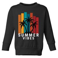 Summer Vibes Retro Palm Tree Toddler Sweatshirt