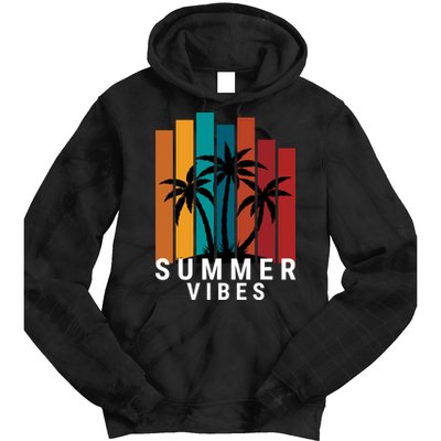 Summer Vibes Retro Palm Tree Tie Dye Hoodie