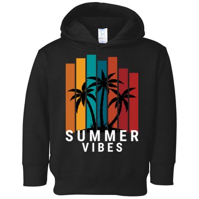 Summer Vibes Retro Palm Tree Toddler Hoodie