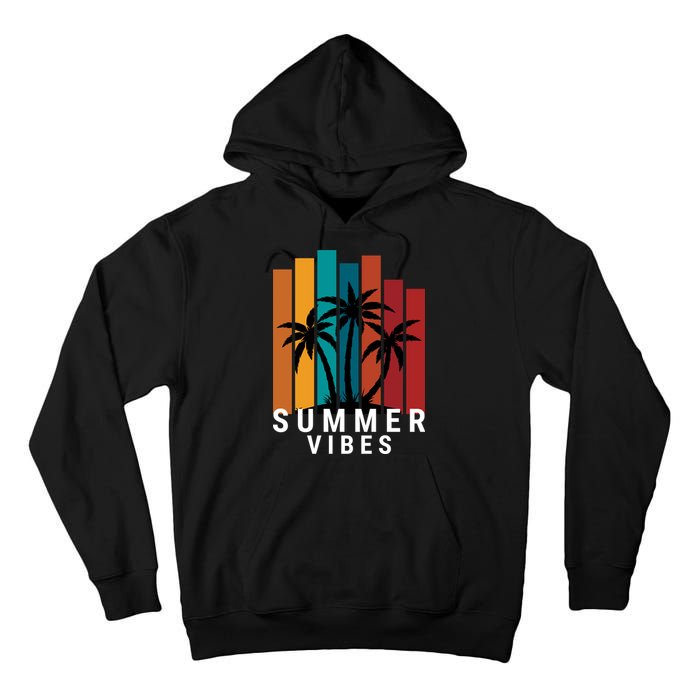 Summer Vibes Retro Palm Tree Tall Hoodie