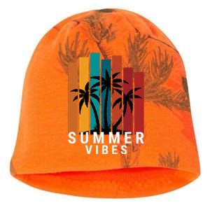 Summer Vibes Retro Palm Tree Kati - Camo Knit Beanie