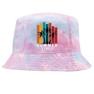 Summer Vibes Retro Palm Tree Tie-Dyed Bucket Hat