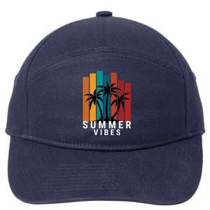 Summer Vibes Retro Palm Tree 7-Panel Snapback Hat