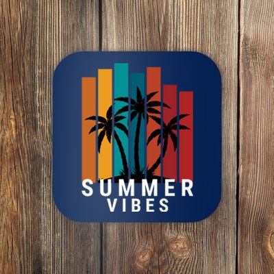 Summer Vibes Retro Palm Tree Coaster