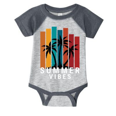 Summer Vibes Retro Palm Tree Infant Baby Jersey Bodysuit