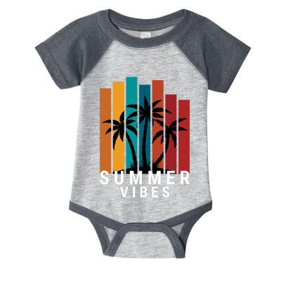 Summer Vibes Retro Palm Tree Infant Baby Jersey Bodysuit