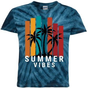 Summer Vibes Retro Palm Tree Kids Tie-Dye T-Shirt