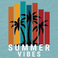 Summer Vibes Retro Palm Tree Sueded Cloud Jersey T-Shirt