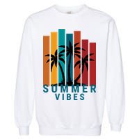 Summer Vibes Retro Palm Tree Garment-Dyed Sweatshirt