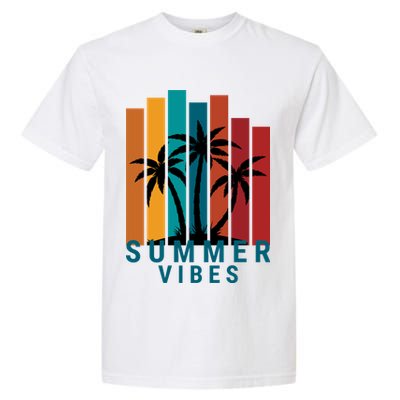 Summer Vibes Retro Palm Tree Garment-Dyed Heavyweight T-Shirt