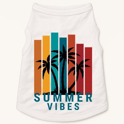 Summer Vibes Retro Palm Tree Doggie Tank