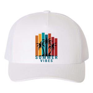 Summer Vibes Retro Palm Tree Yupoong Adult 5-Panel Trucker Hat