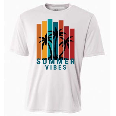 Summer Vibes Retro Palm Tree Cooling Performance Crew T-Shirt