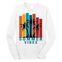 Summer Vibes Retro Palm Tree Long Sleeve Shirt