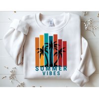 Summer Vibes Retro Palm Tree Sweatshirt