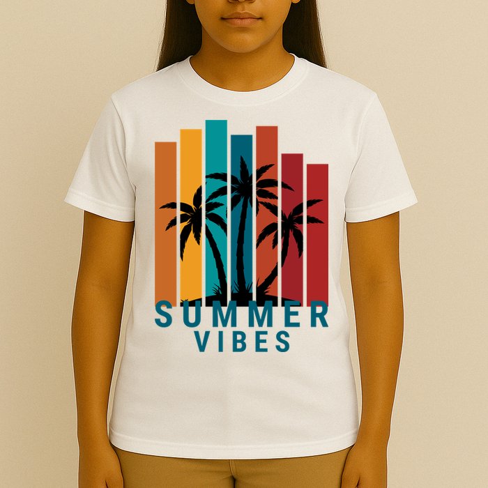 Summer Vibes Retro Palm Tree T-Shirt