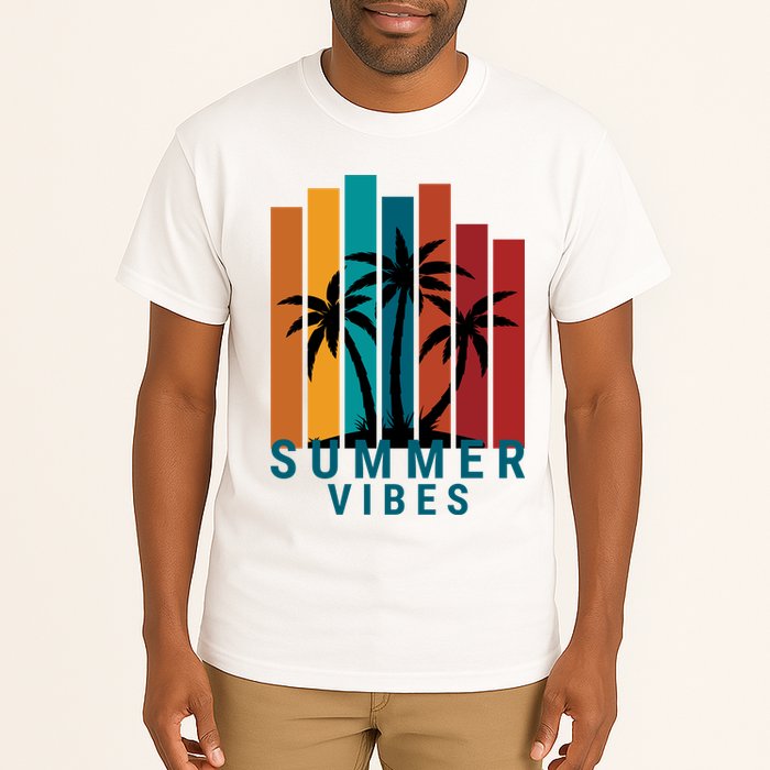 Summer Vibes Retro Palm Tree Tall T-Shirt
