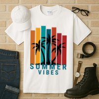 Summer Vibes Retro Palm Tree Tall T-Shirt