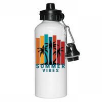 Summer Vibes Retro Palm Tree Aluminum Water Bottle