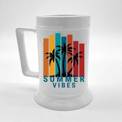 Summer Vibes Retro Palm Tree Beer Stein