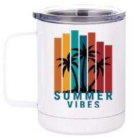 Summer Vibes Retro Palm Tree 12 oz Stainless Steel Tumbler Cup