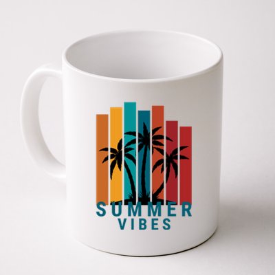 Summer Vibes Retro Palm Tree Coffee Mug