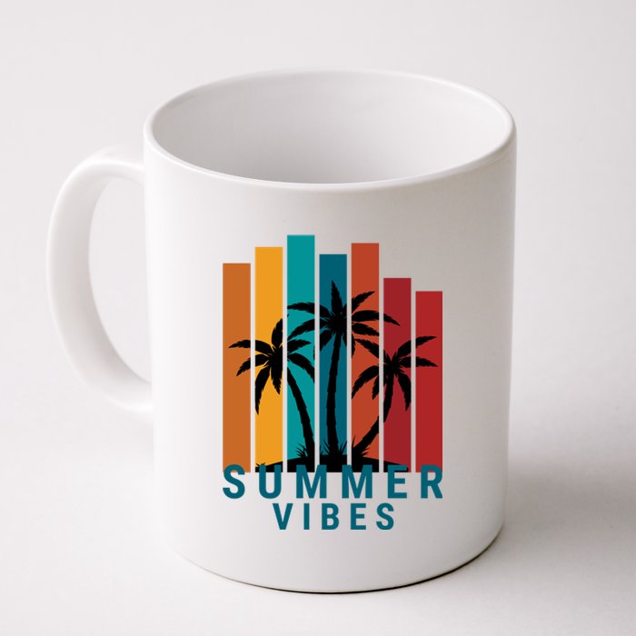 Summer Vibes Retro Palm Tree Coffee Mug