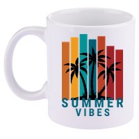 Summer Vibes Retro Palm Tree 11oz C Handle Ceramic Mug