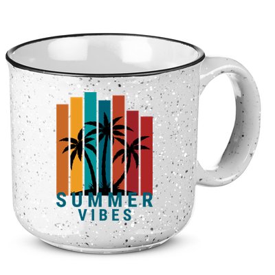 Summer Vibes Retro Palm Tree 15oz Campfire Ceramic Mug