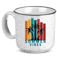Summer Vibes Retro Palm Tree 15oz Campfire Ceramic Mug