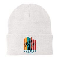 Summer Vibes Retro Palm Tree Knit Cap Winter Beanie