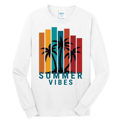 Summer Vibes Retro Palm Tree Tall Long Sleeve T-Shirt