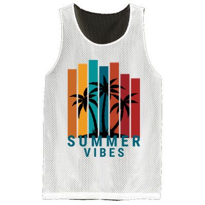 Summer Vibes Retro Palm Tree Mesh Reversible Basketball Jersey Tank