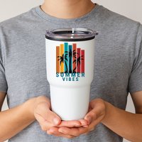 Summer Vibes Retro Palm Tree Tumbler