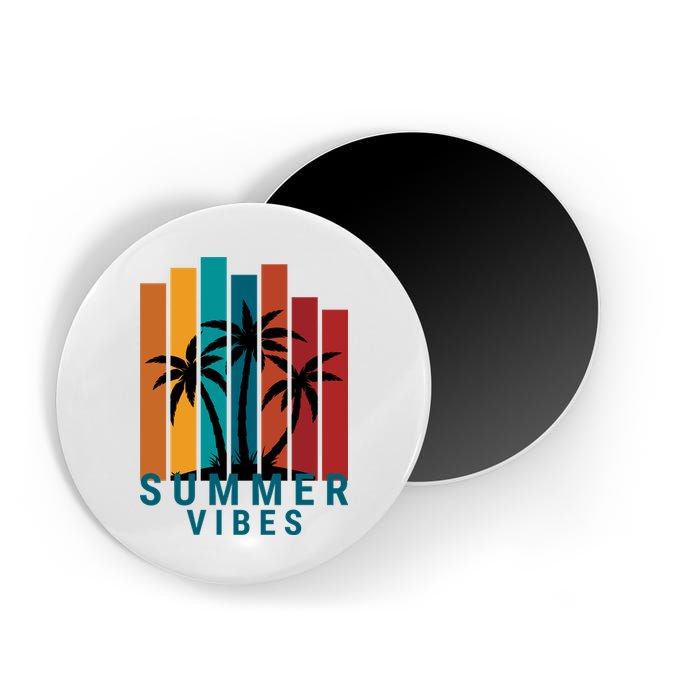 Summer Vibes Retro Palm Tree Magnet