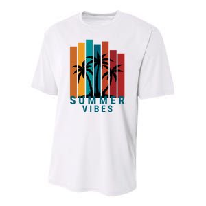 Summer Vibes Retro Palm Tree Youth Performance Sprint T-Shirt