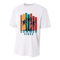 Summer Vibes Retro Palm Tree Youth Performance Sprint T-Shirt