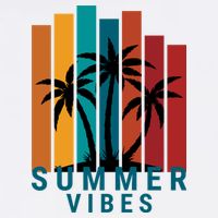 Summer Vibes Retro Palm Tree Poster