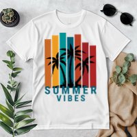Summer Vibes Retro Palm Tree Premium T-Shirt