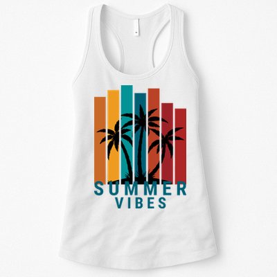 Summer Vibes Retro Palm Tree Womens Tank Top
