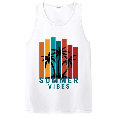 Summer Vibes Retro Palm Tree PosiCharge Competitor Tank