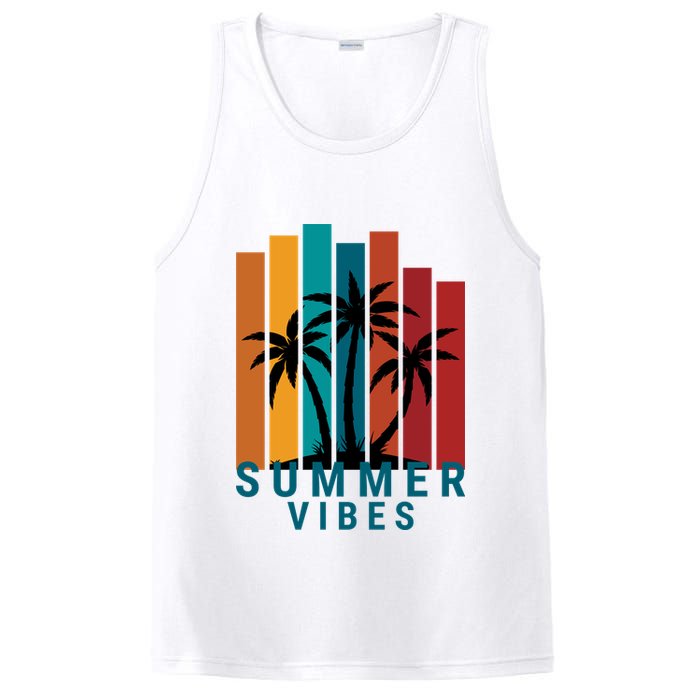 Summer Vibes Retro Palm Tree PosiCharge Competitor Tank