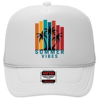 Summer Vibes Retro Palm Tree Trucker Hat