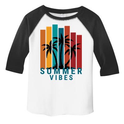 Summer Vibes Retro Palm Tree Toddler Fine Jersey T-Shirt