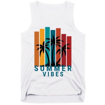 Summer Vibes Retro Palm Tree Tank Top